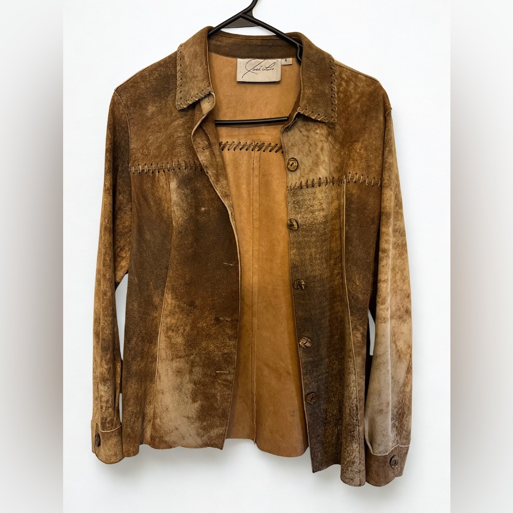 José Luis Vintage Suede Leather Jacket – Size 4 – Hand-Stitched Details – - Picture 3 of 6